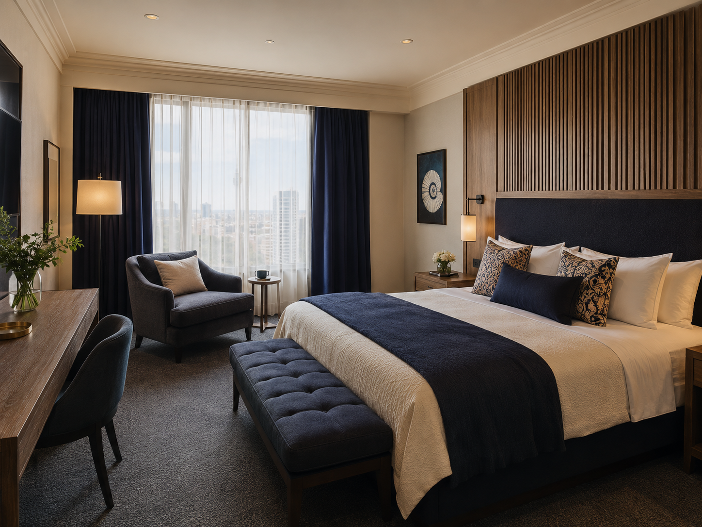 Premium guest room mood at PacificKoru Auckland